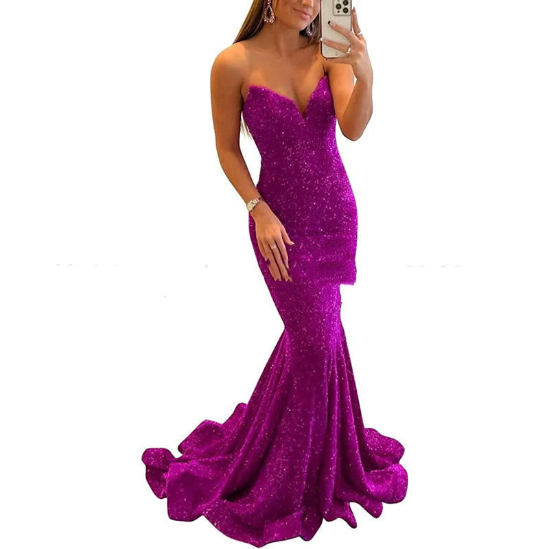 Sequin Evening Dresses For Women Formal Sexy Long Prom Party Gowns